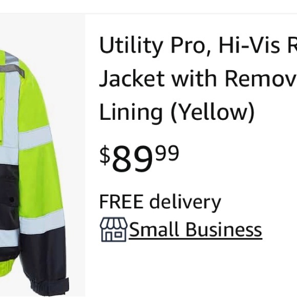 Utility Pro Hi-Visibility Reflective Bomber Jacket with removable Fleece Lining - Picture 9 of 9